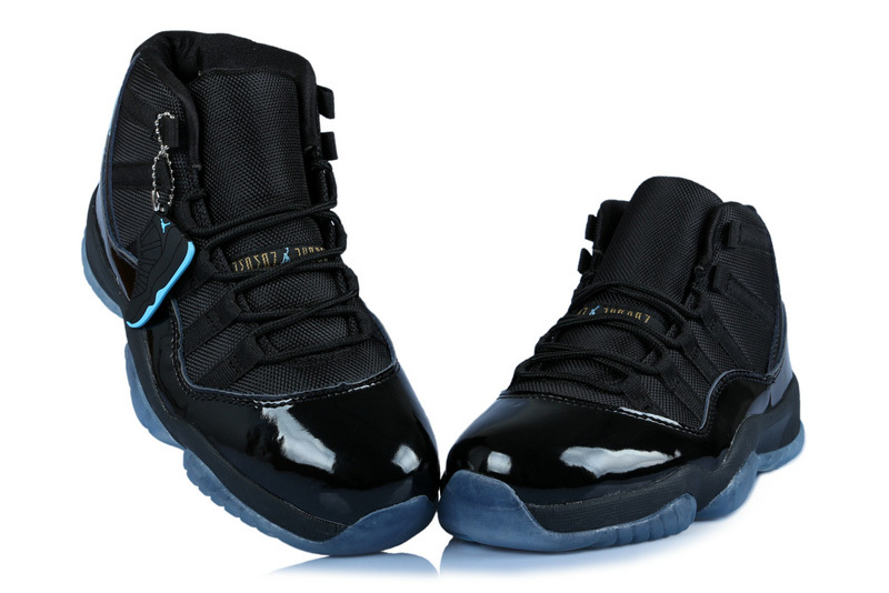 Air Jordan 11 Women Shoes Black/Blue Online